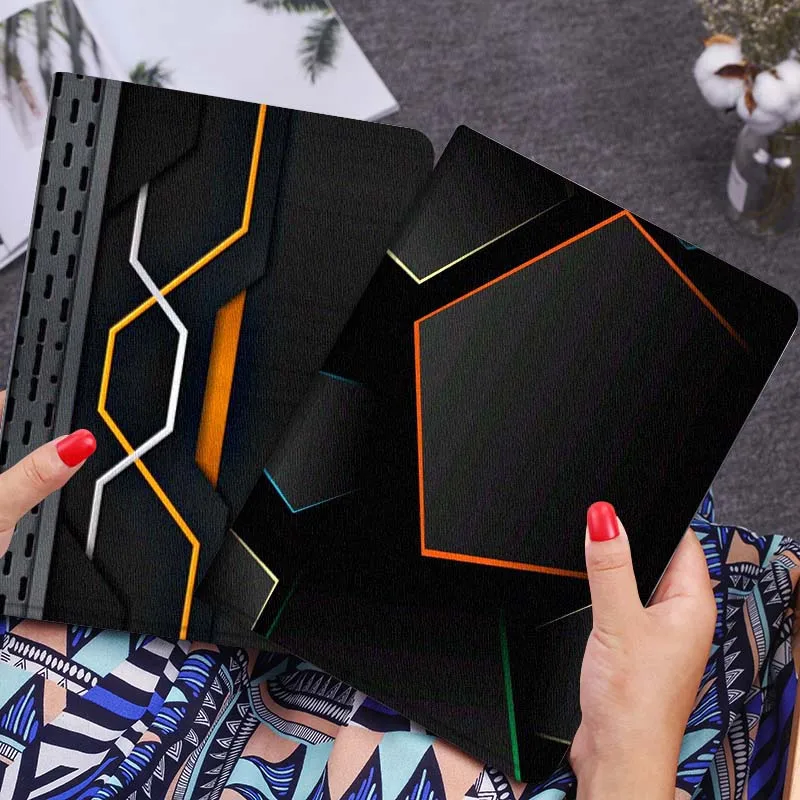 

Cool Black Geometric Lines Gift For Xiaomi Redmi Mi Poco Pad 2 5 6s 7 7s Ultra Pro Max 14 12.4 12.1 inch Soft Tablet Case