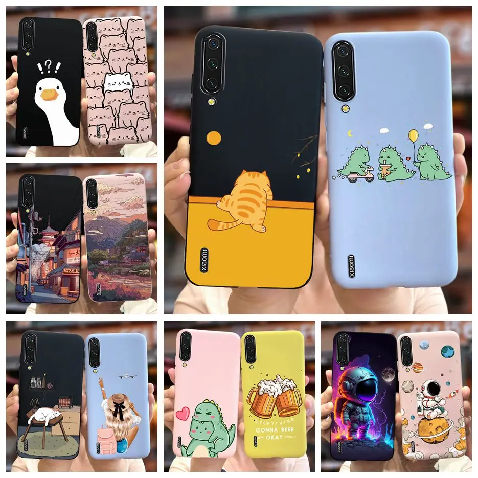 For Xiaomi Mi 9 Lite Case Stylish Candy Painted Cover Soft Silicone TPU Phone Case For Xiaomi Mi 9 SE Mi9 Lite Back Cover Bumper