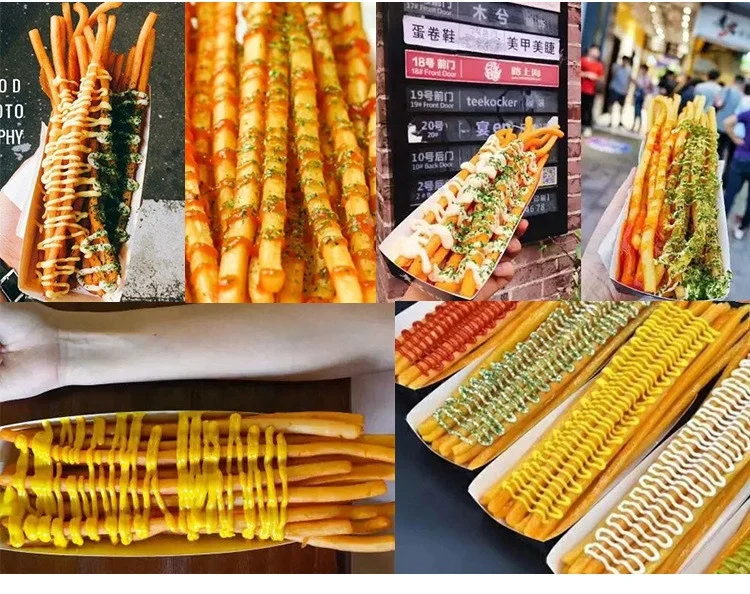 Popular Hand Press Mashed French Fried Chips Extruders Long Fries Maker/30cm Stainless Steel Potato Bar Extrusion Machine