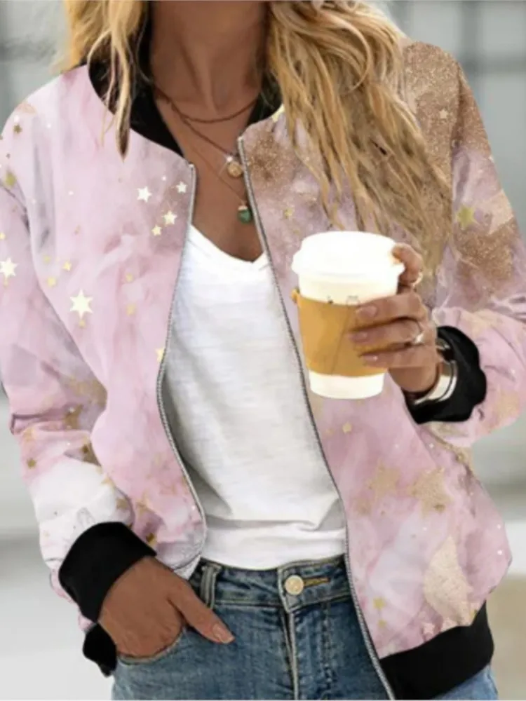 Podzimní zimní dámská bunda s dlouhým rukávem a zipem, nová módní elegantní ležérní sportovní bunda dámské oblečení - náhled 6