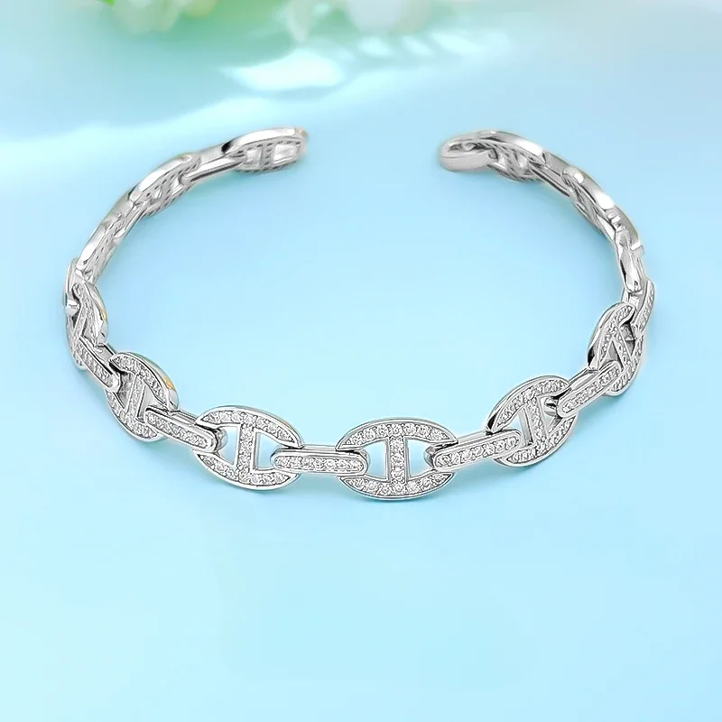 pulseira de prata esterlina 925 para mulheres diamante de alto carbono temperamento todo diamante joias de noivado casamento 01