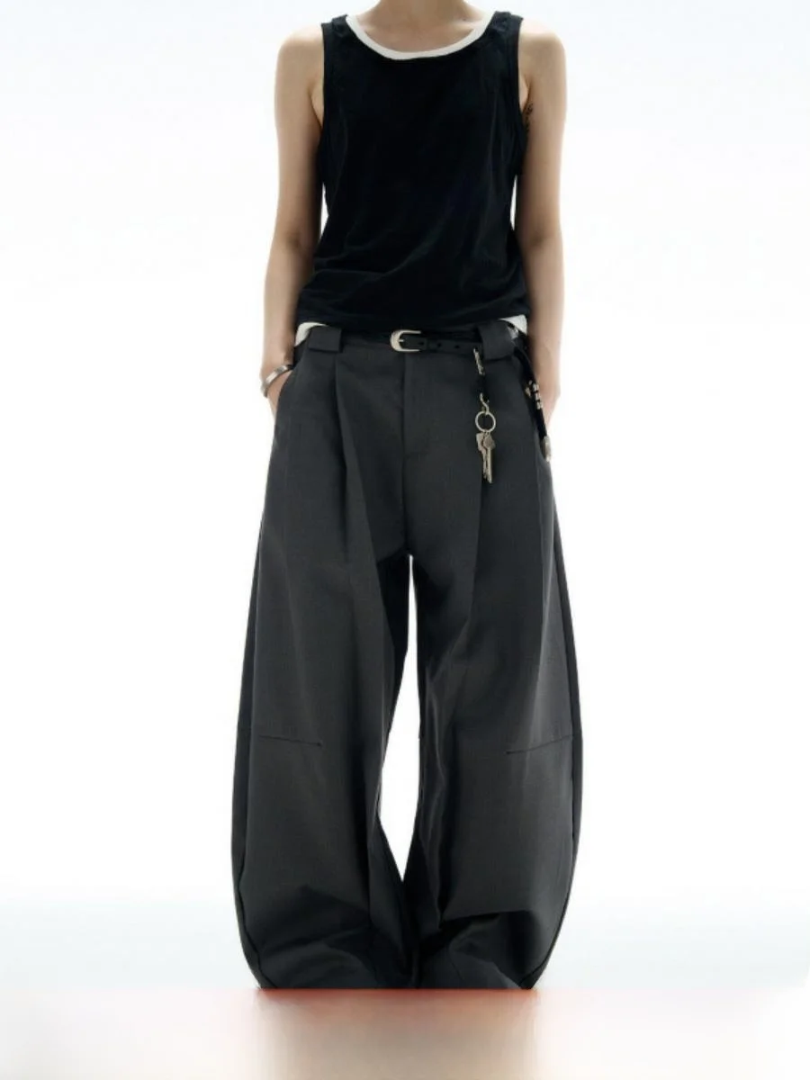 

American Retro Casual Long Pants Loose Fit Men Women Style B019 Spring Business Scene Large Size Fashion West Pants