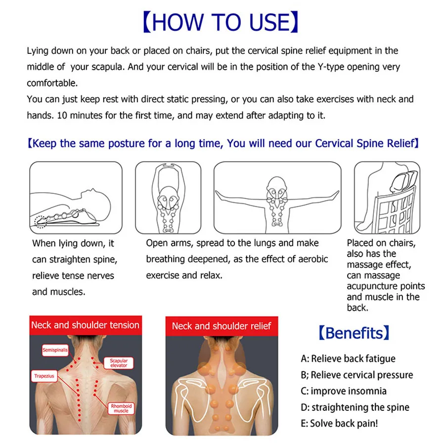 Almofada De Massagem Coluna Cervical, Tração Lombar, Cinta De Coluna Reta, Alongamento Traseiro, Cuidados De Saúde, Vértebra Cervical Correta, Nova EVA