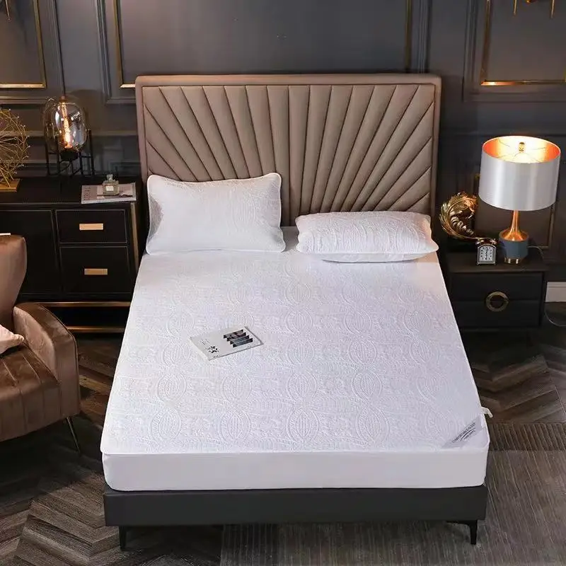 Pink Color Super Waterproof Mattress Cover Single Double King Size Customized Bed Pad Protector Cover Not Including Pillowcase