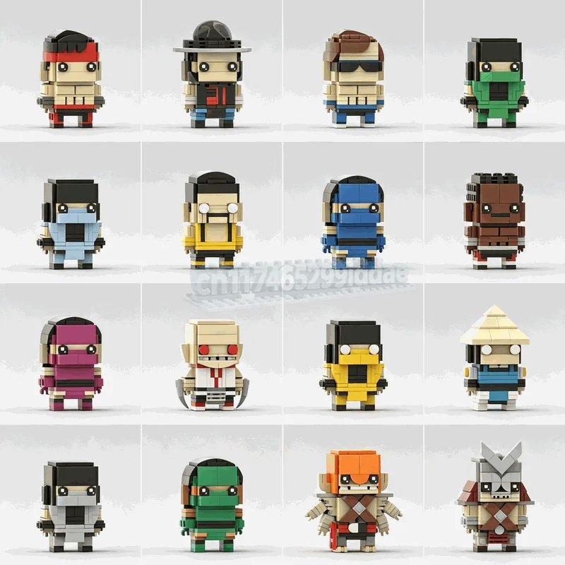 2281PCS Retro Fighting Character Collection Building Blocks Mini Figure Models DIY Assembly Toy Creative Display Festival Gift