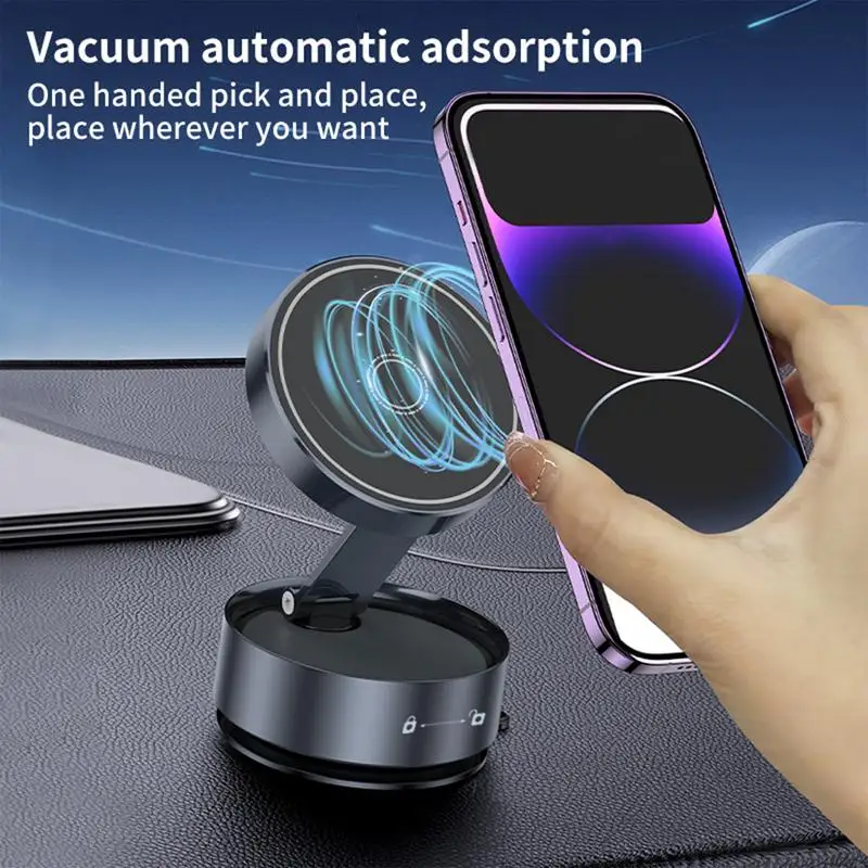 

Vacuum Suction Magnetic Phone Holder 360 Degree Rotation Cell Phone Car Mount Automobile Cradles Vehicle Accessories For Most