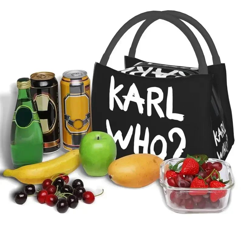 Custom Karl Who Slogan Lunch Bags Men Women Thermal Cooler Insulated Lunch Box for Office Travel