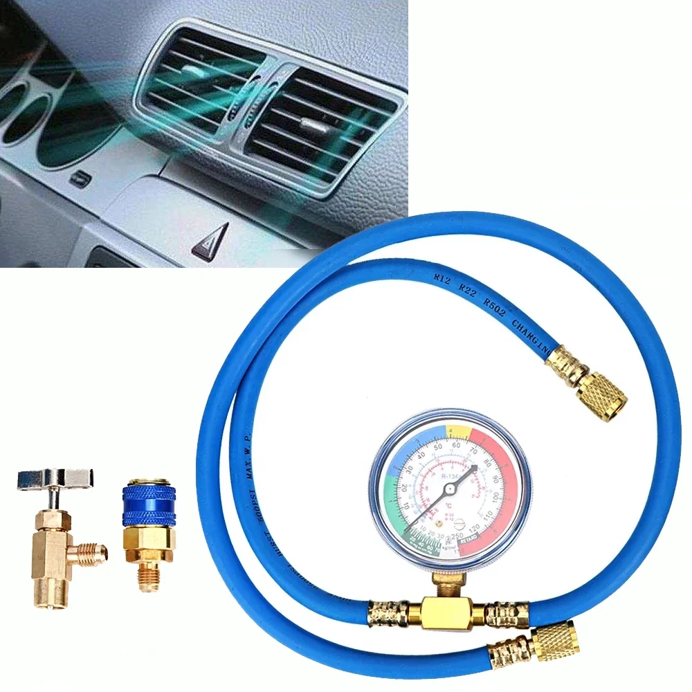 

R134A Recharge Measuring Hose Can Tap Gauge Refrigerant Charging Pipe Adapter Air conditioning Car accessories
