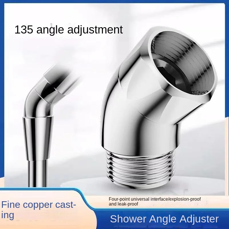 Shower Angle adjuster 4 Split nozzle copper elbow 135 degrees to adjust the spray Angle shower top spray