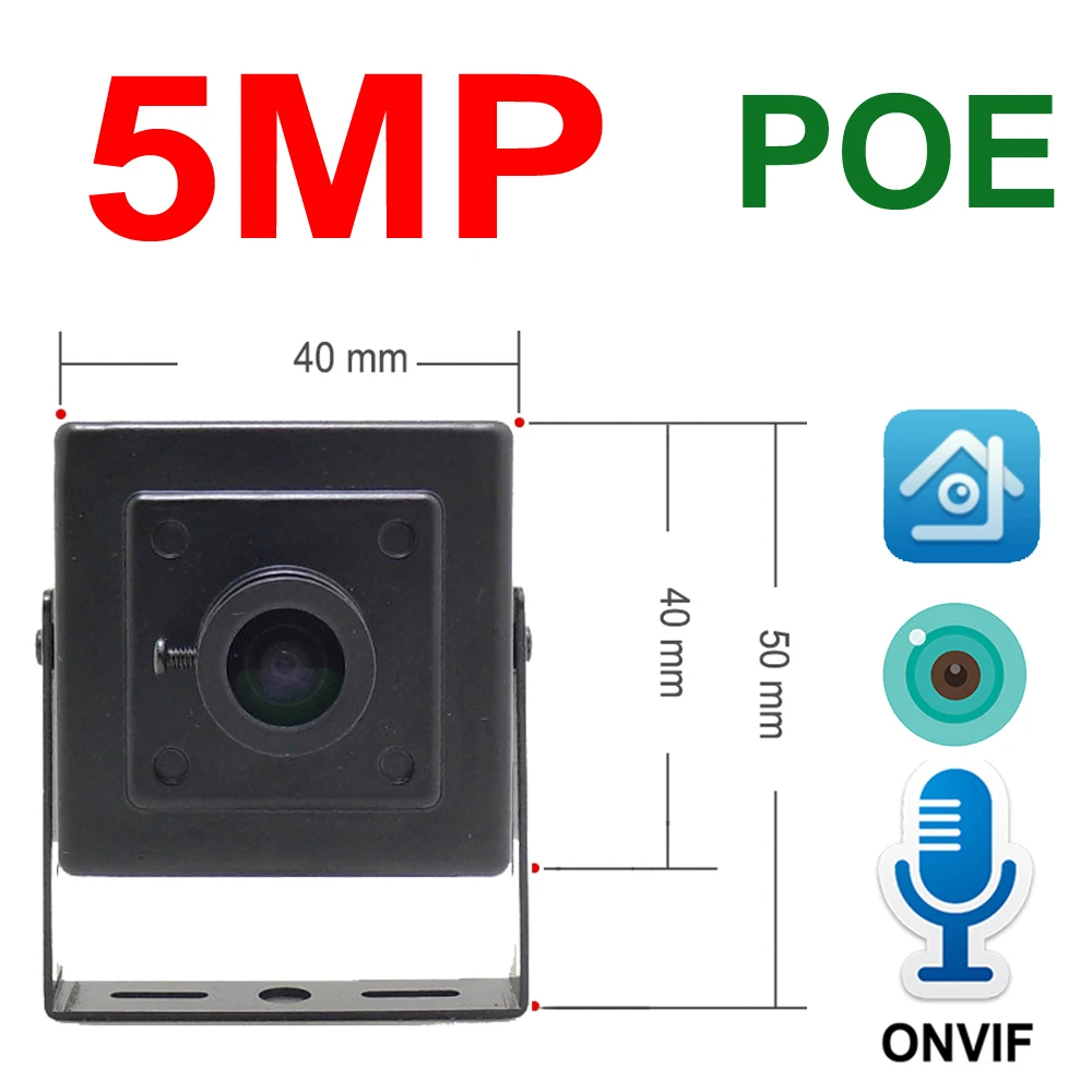 JIENUO 5MP POE Mini Camera Ip Audio H.265 Cctv Security Video Surveillance Small P2P Onvif 4MP HD Network Home Cam ICSee XMEye