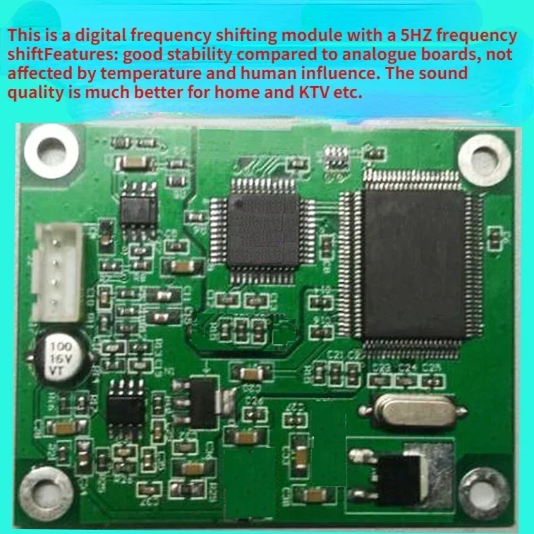 Módulo antiraullidos de cambio frecuencia Digital, micrófono inalámbrico, placa circuito supresor aullidos