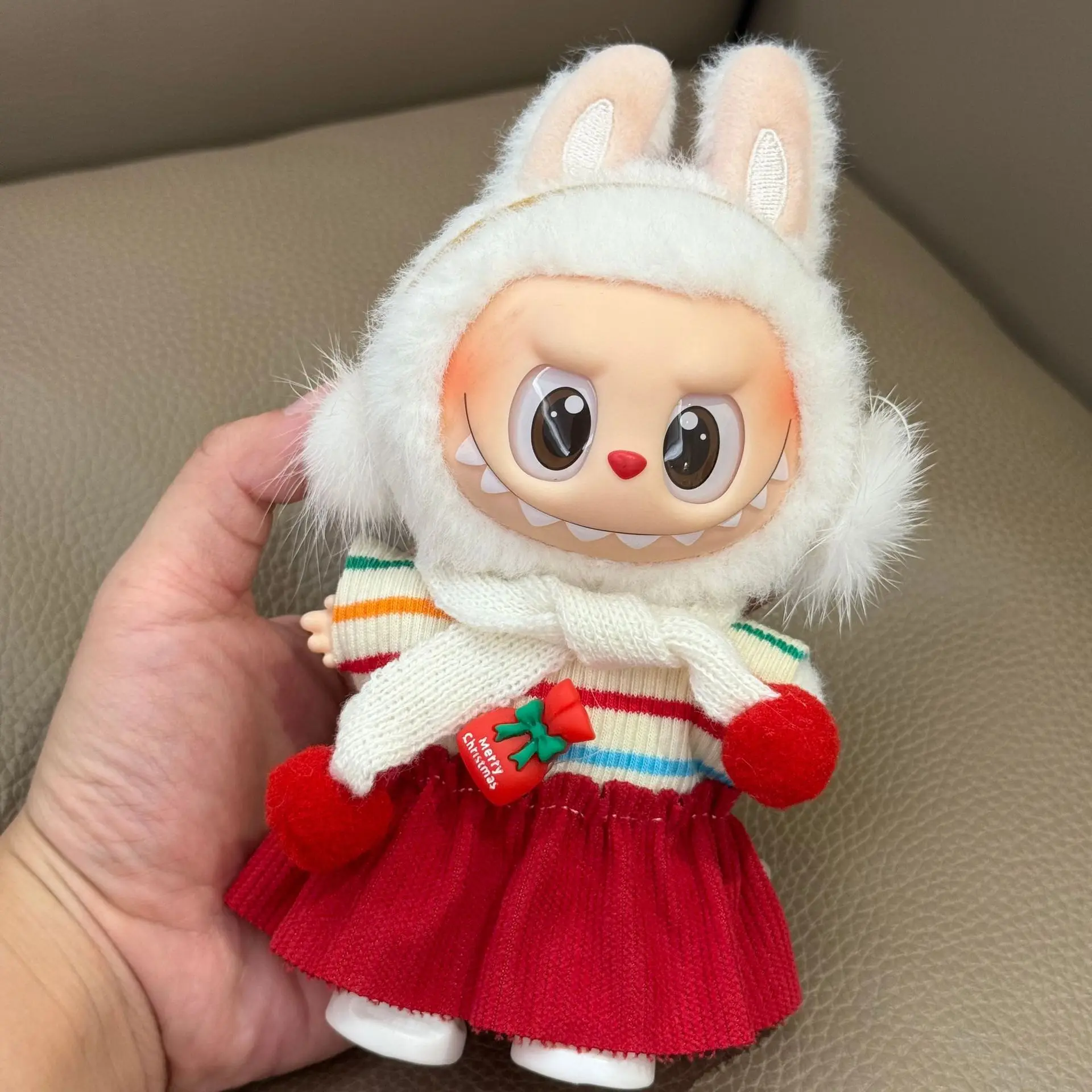 

Christmas 17CM Pendant Labubu Doll 1st 2nd and 3rd Generation Labubu Doll Accessories Outfit Doll Clothes Set