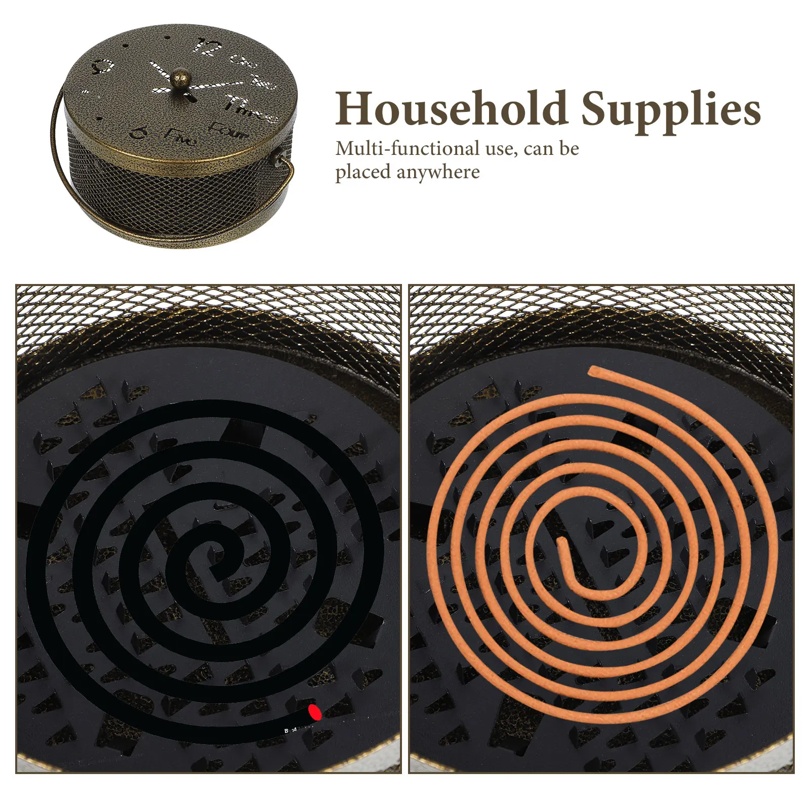

Coil Holder Box Metal Incense Burner Portable Outdoor Home Rack Sturdy Iron Material Mosquito Incense Holder Stand