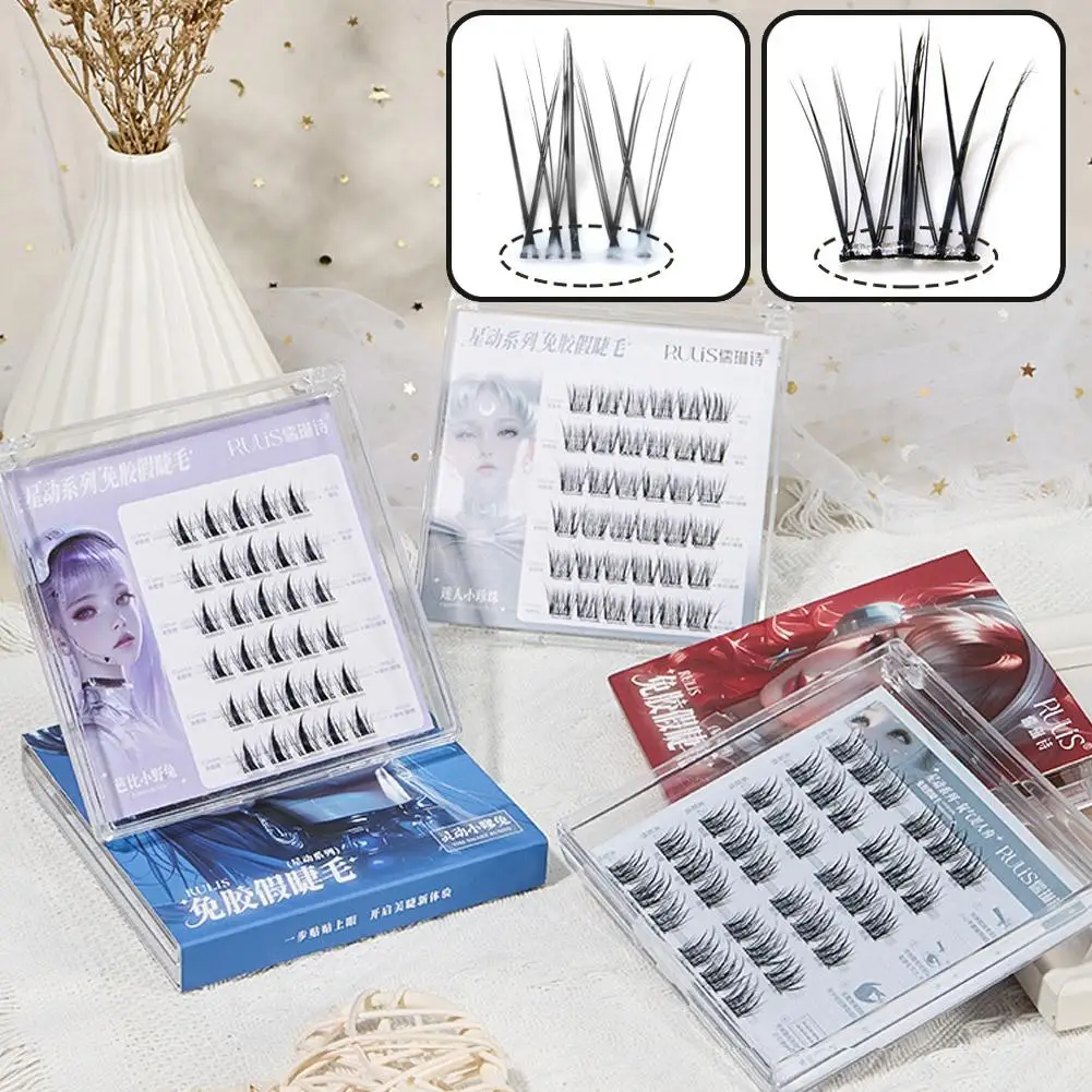 Starlight menina cílios adesivos sem cola cílios postiços inferiores com efeito realista natural sob kit de extensões de cílios