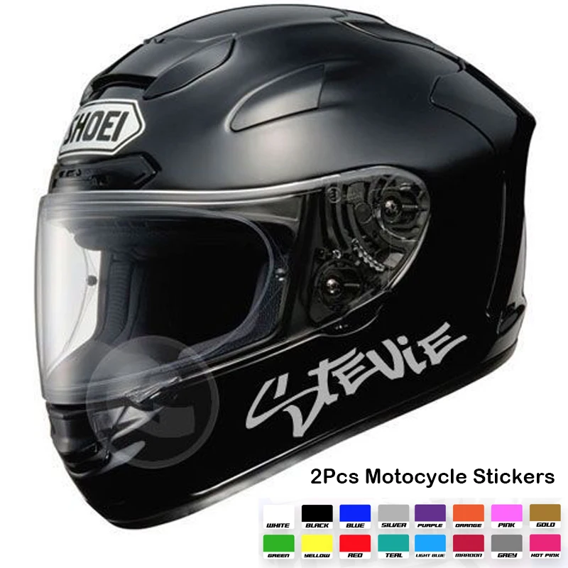 2pcs Motorcycle Helmet Stickers Personalised Name Label for Crash Helmet Decorative Decal for Motorbike DIY Accessories