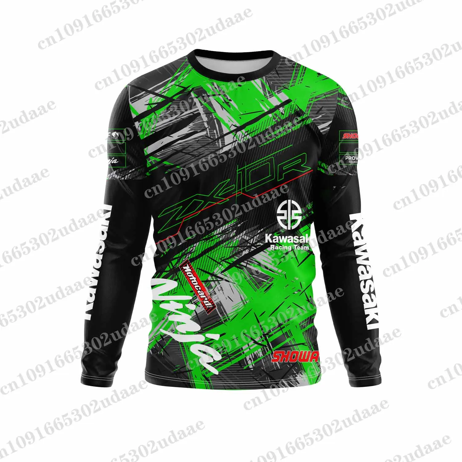 NINJA ZX-10RR Kawasaki Racing Team Men\'s Summer Long Sleeve 3D Printed Women\'s T-shirt Motorcycle Sports Top