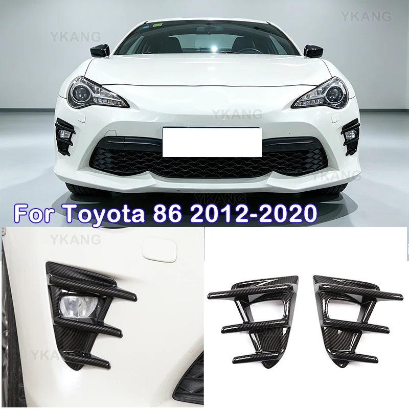 For Toyota 86 GT86 2016-2020 Car Sticker Front Bumper Side Vent Spoiler Canard Covers Carbon Fiber Look Gloss Black Accessories