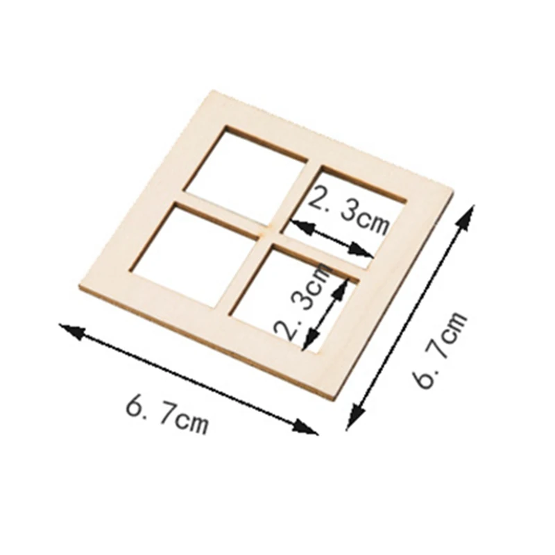 4 szt. Wiele stylów domek dla lalek miniaturowa drewniana rama okienna DIY akcesoria domek dla lalek zabawki