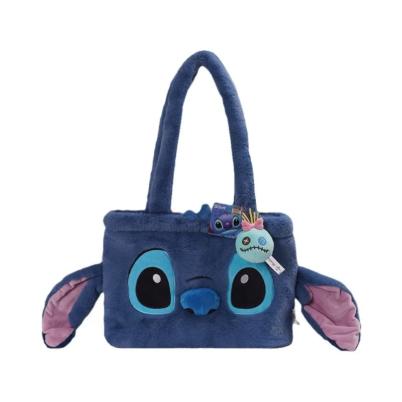 Lotso Stitch bolso de hombro de gran capacidad Kawaii Otoño/Invierno nuevo Stitch Winnie Bears bolso de viaje de felpa lindo cumpleaños práctico