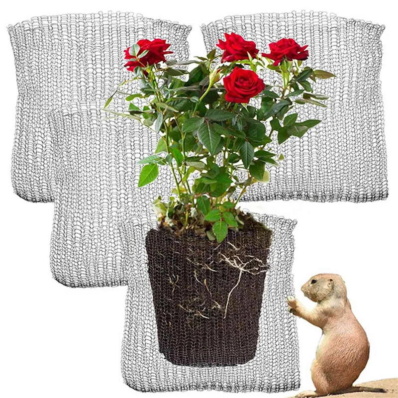 

AB33-Plant Root Guard Baskets 18 Pcs Root Guard Wire Basket Cages Underground Stainless Steel Wire For Plants In Garden
