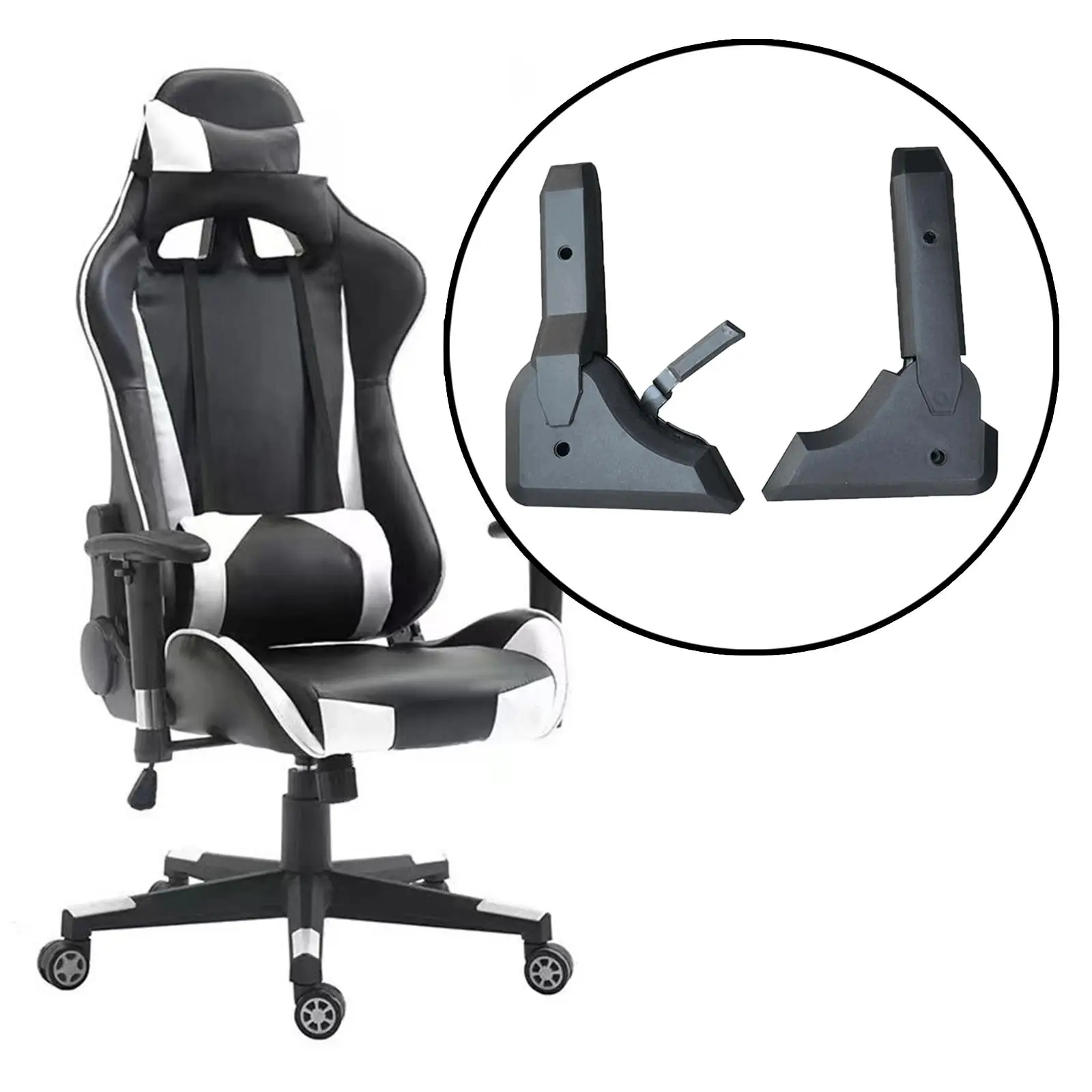Ajustador de Ângulo para Cadeira de Escritório Giratória, Acessório de Ajuste de Altura para Cadeira de Plástico Preta, Assento Gamer para Conforto ao Sentar