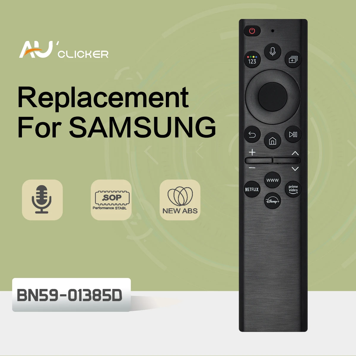 BN59-01385D Solar Voice Remote Control Replacement For Samsung Smart TVs BN59-01385D Compatible With Neo QLED Crystal UHD Series