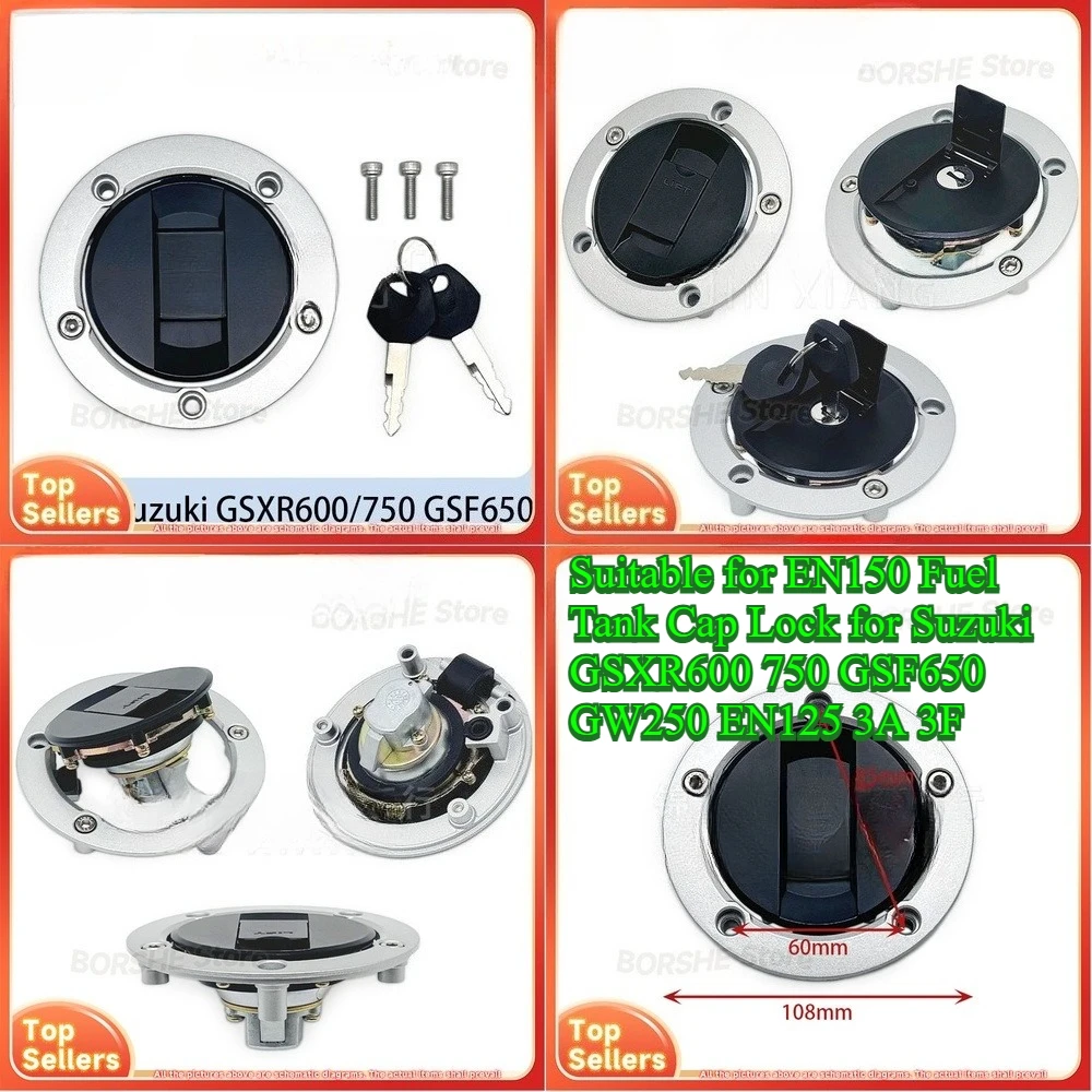

Suitable for EN150 Fuel Tank Cap Lock for Suzuki GSXR600 750 GSF650 GW250 EN125 3A 3F