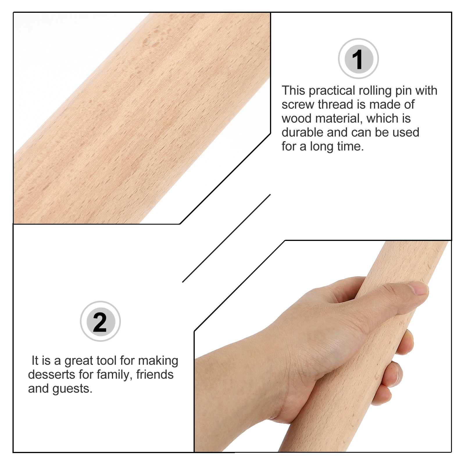 

Extended Rolling Pin For Baking Pizza Dough Wood Tapered Pastry Roller Large Size Bread Rolling Pin Kitchen Bakery Tool
