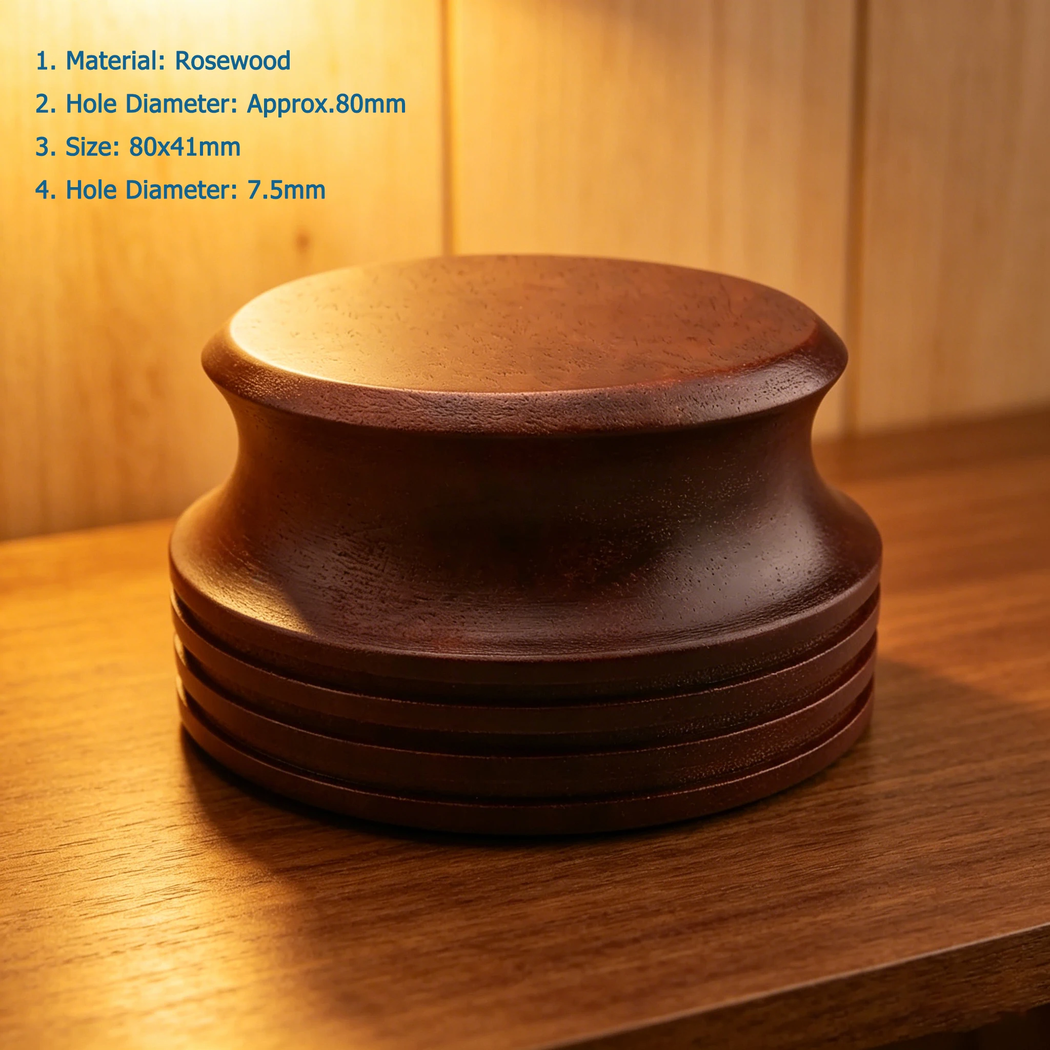 Audiophile Rosewood Record Stabilizer Weight 80x41mm Vibration Damping Clamp For LP Vinyl Turntable Player