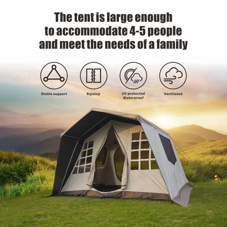 Exquisite Waterproof Emotional Glamping Cabin Tent Outdoor Canvas Tent For Adventure Camping