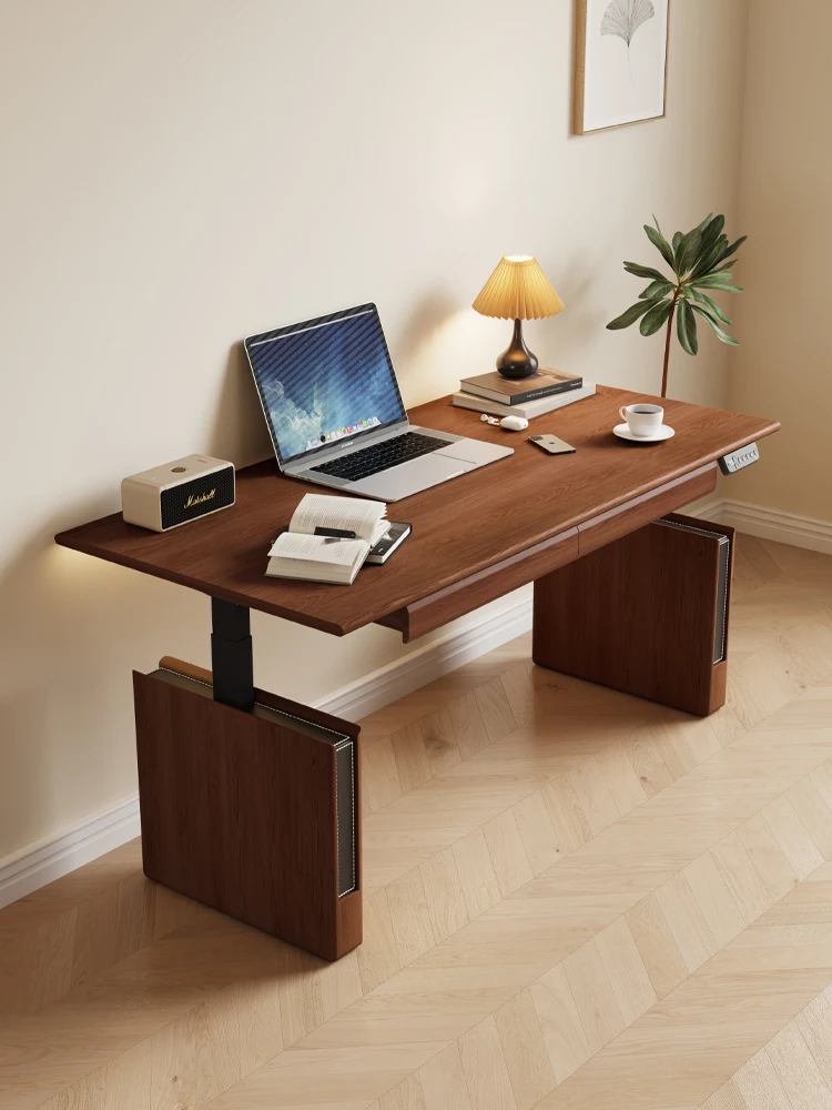 *North American Ash Wood Solid Wood Intelligent Electric Lifting Table Legs Office Computer Desk Desk Double Motor