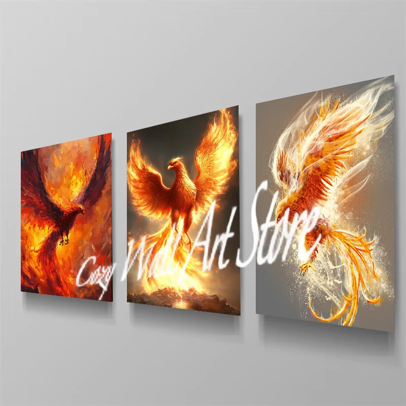 Retro Art Legend Phoenix Bird Posters Canvas Painting and Print Wall Art HD Pictures for Living Room Home Decor Frameless
