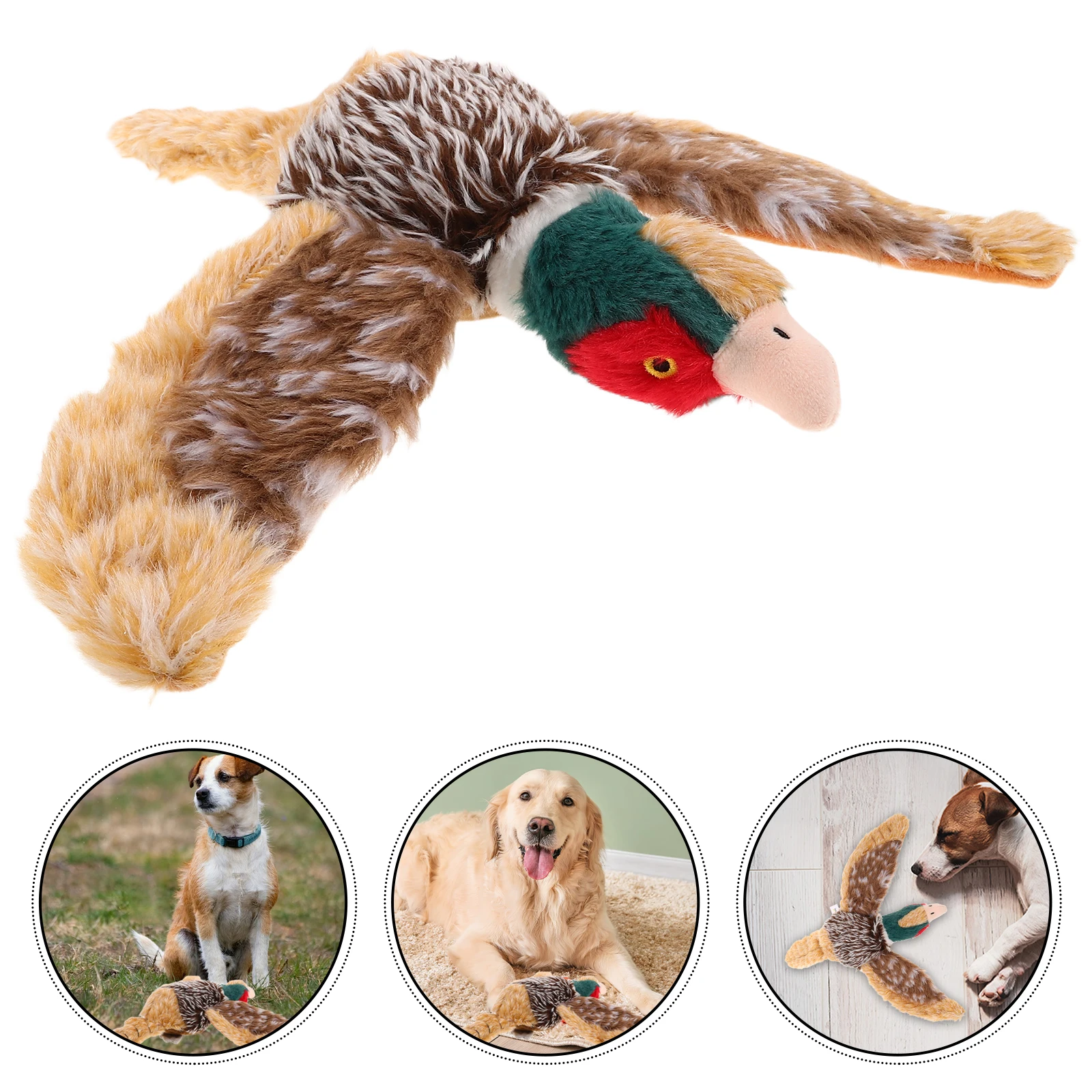 

Pet Dog Interactive Large ing Pheasant Puzzle Crinkle Training Supplies