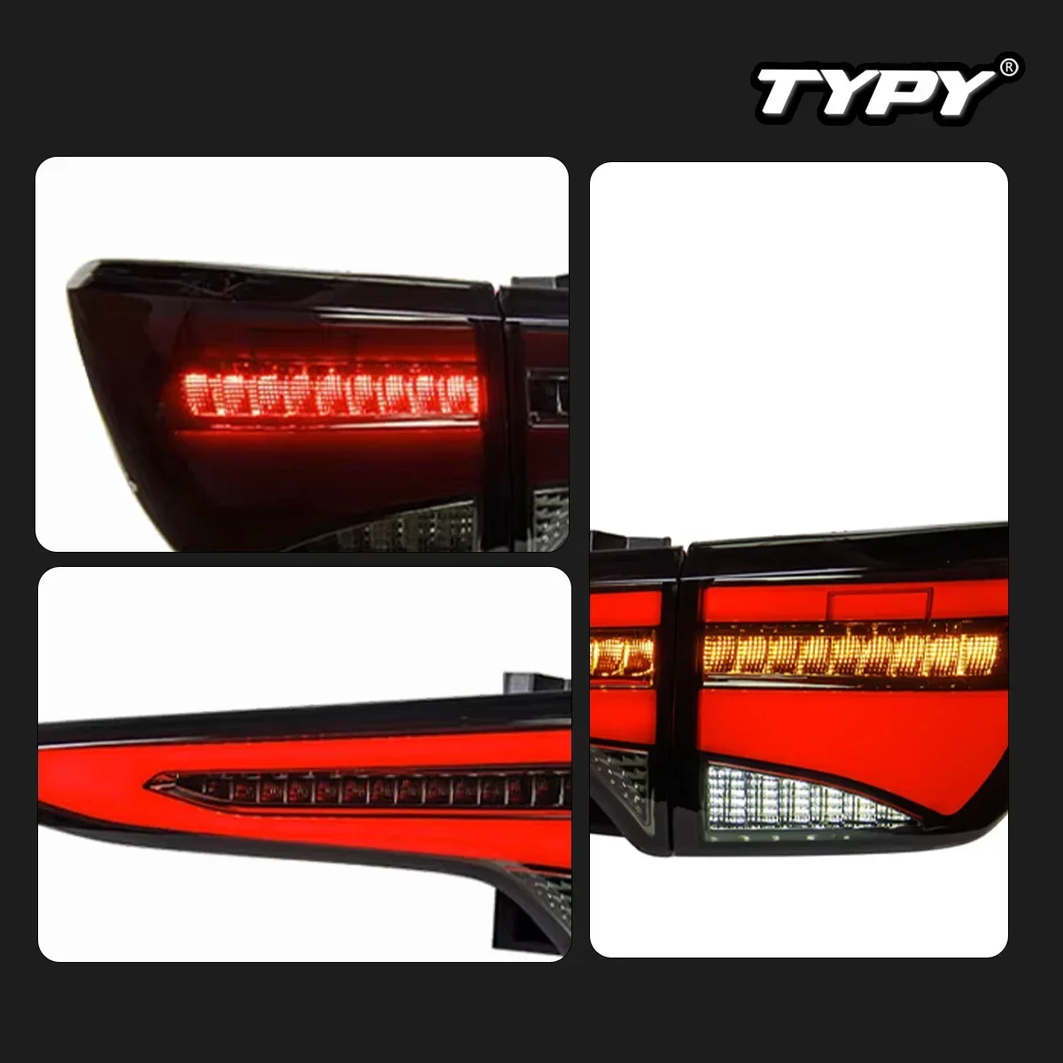 

TYPY новый светодиодный задний фонарь, обновленный, модифицированный для Toyota Fortruner, задний фонарь 2016-2021, динамический сигнальный задний фонарь, автоаксессуары
