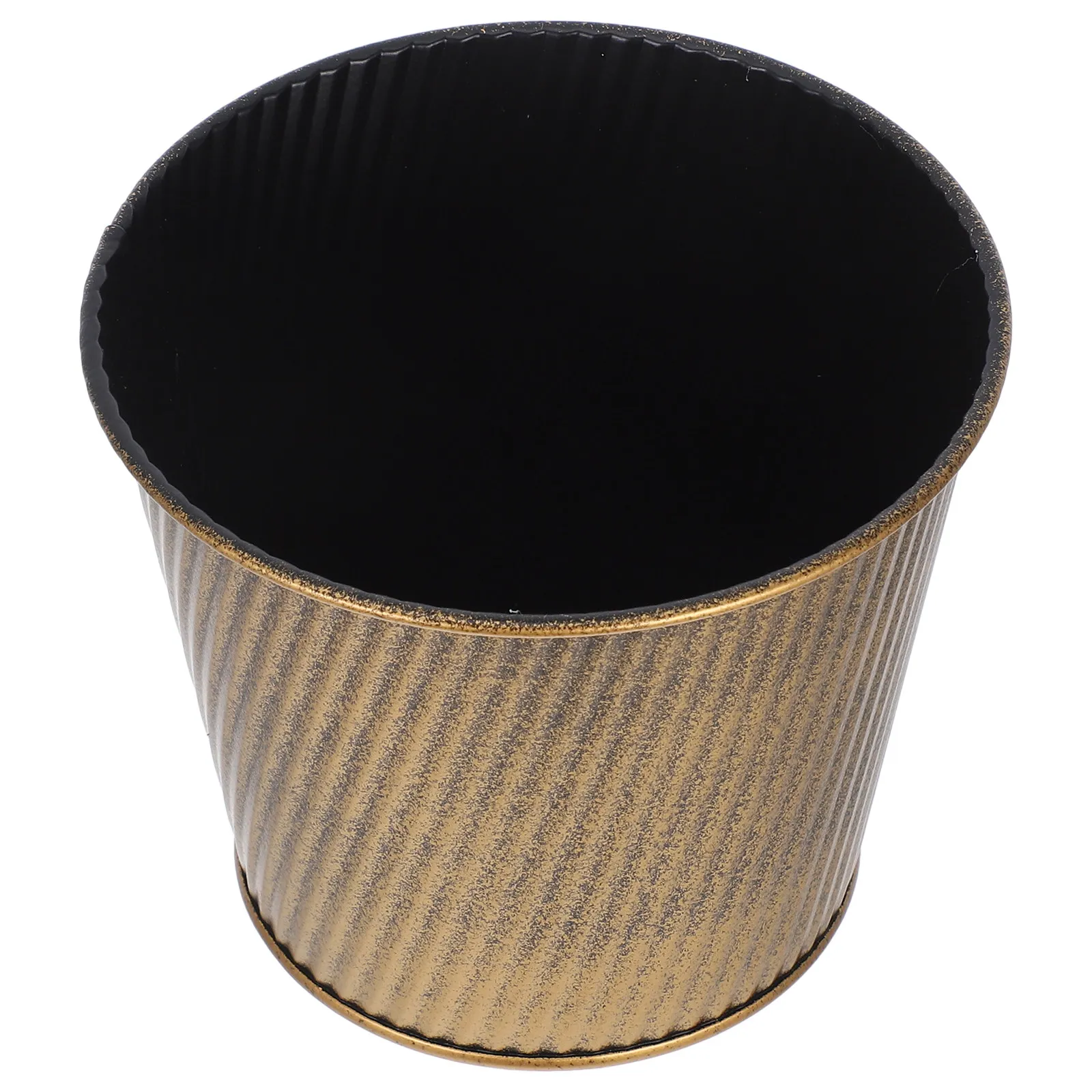 Decorative Planter Retro Flowerpot Galvanized Iron Bucket Shape Indoor Plant Pot for Succulents Desktop Office Windowsill Garden