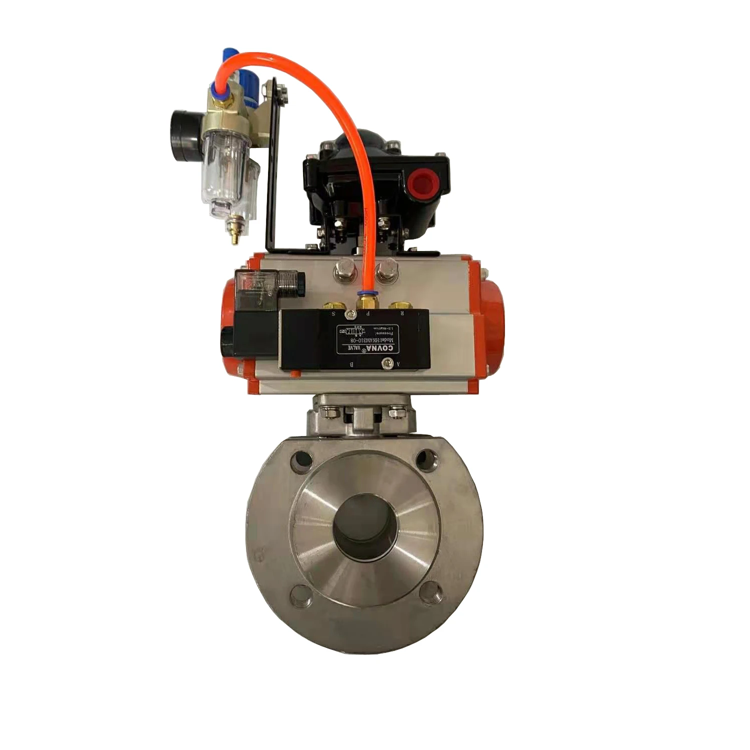 Dn50~Dn400 Wafer / Flange Pneumatic Ball Valve Push In Pneumatic Thin Ball Valve