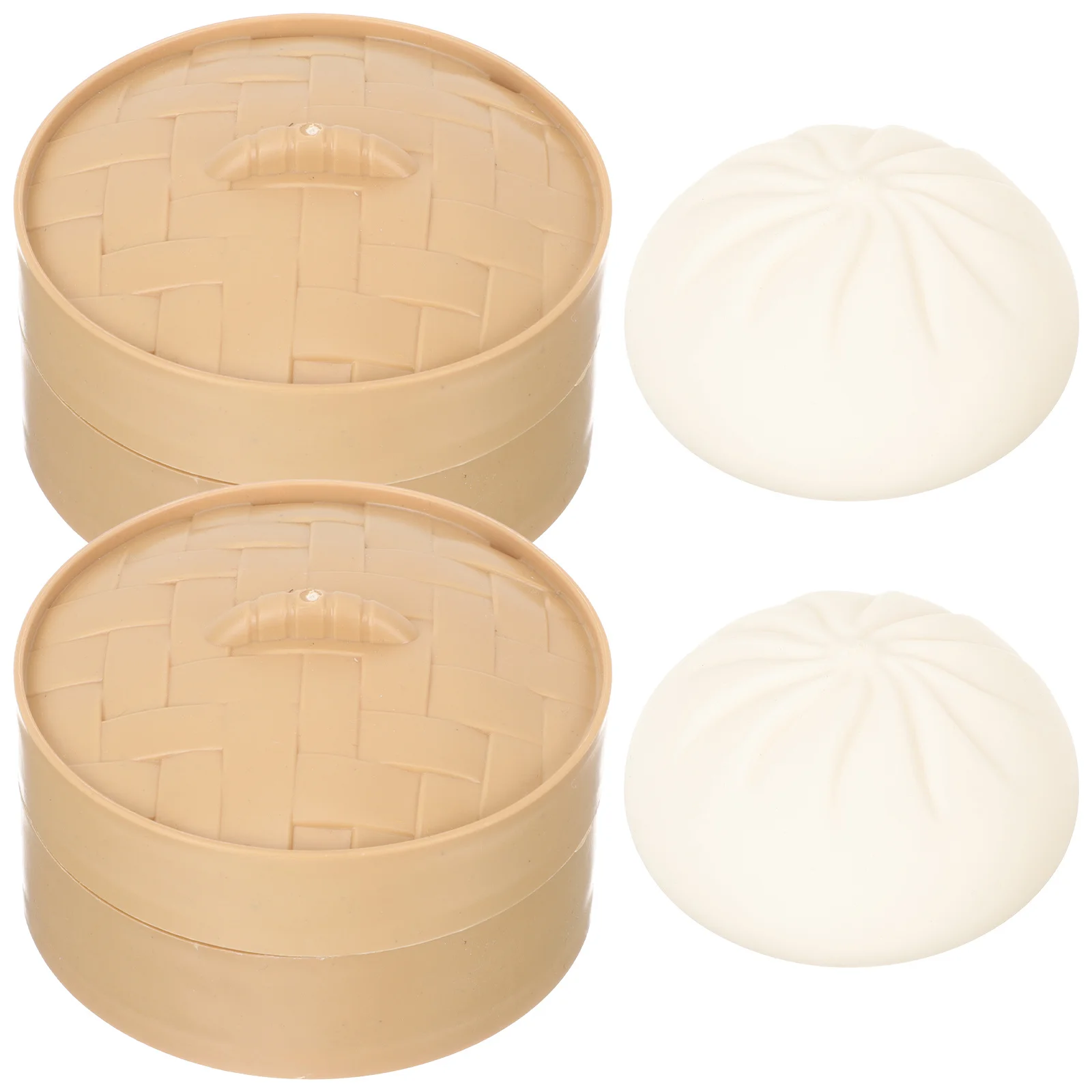 

2pcs Bun Dumpling Squeeze Reusable Stretchy Stress Relief Ball For Adults Kids Sensory Fidget Soft Squeezing Ball Wear-Resistant