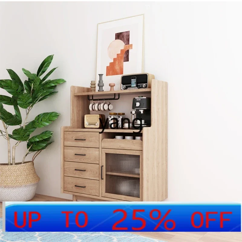 

LH Solid Wood Sideboard Integrated Wall High Cabinet Simple Home Kitchen Storage Living Room Storage Rack