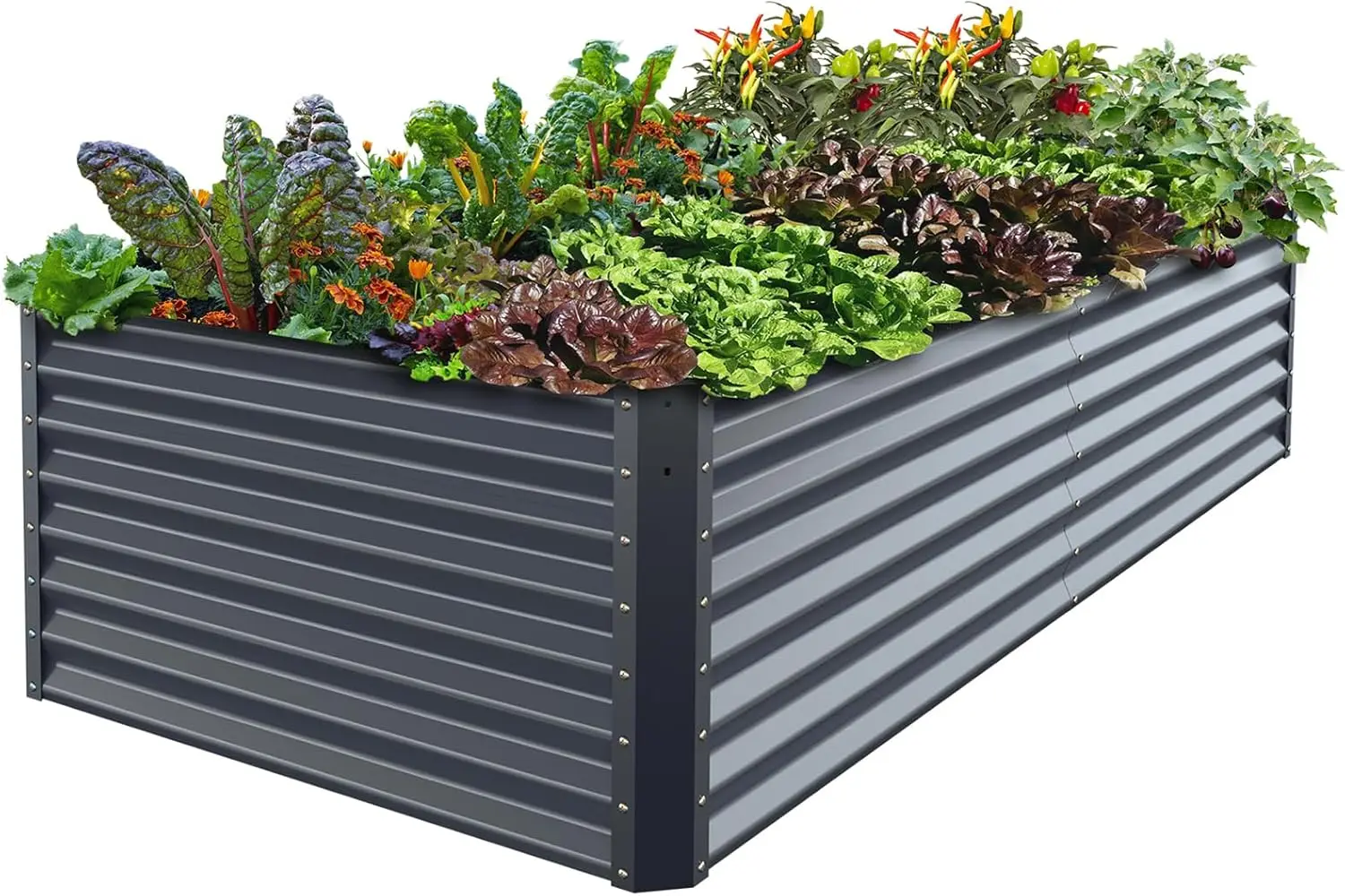 

Galvanized Raised Garden Bed Box Planter for Outdoor Plants 24" Extra Tall Raised Garden Beds Outdoor Garden Boxes Outdoor Raise