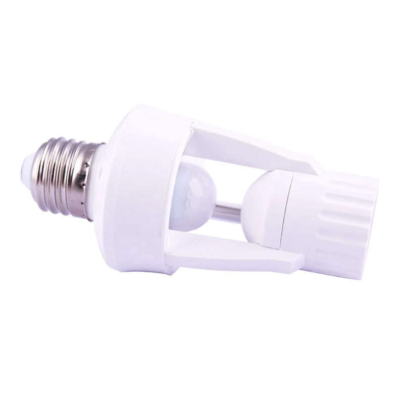 E27 LED 220V Screw Light Bulb Holder LED PIR Infrared Motion Sensor Lamp With Switch Socket Identify E27 Motion Sensor