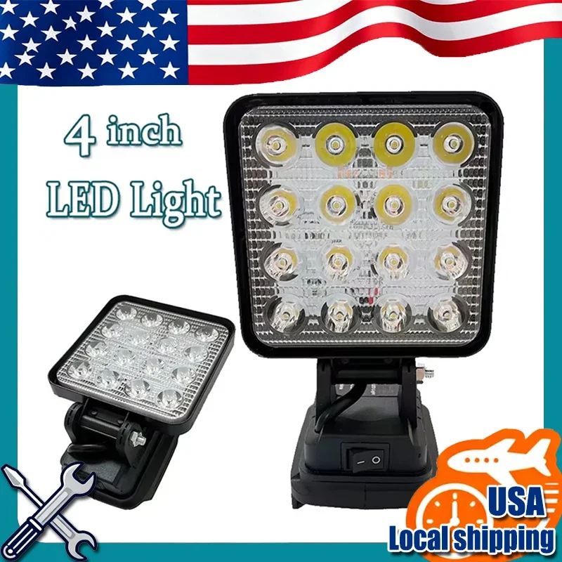 

Fit Makita 4 Inch LED Light Portable Work Spotlights Cordless Outdoor Fishing Handheld Emergency Tool Light Fit 18V 20V Battery
