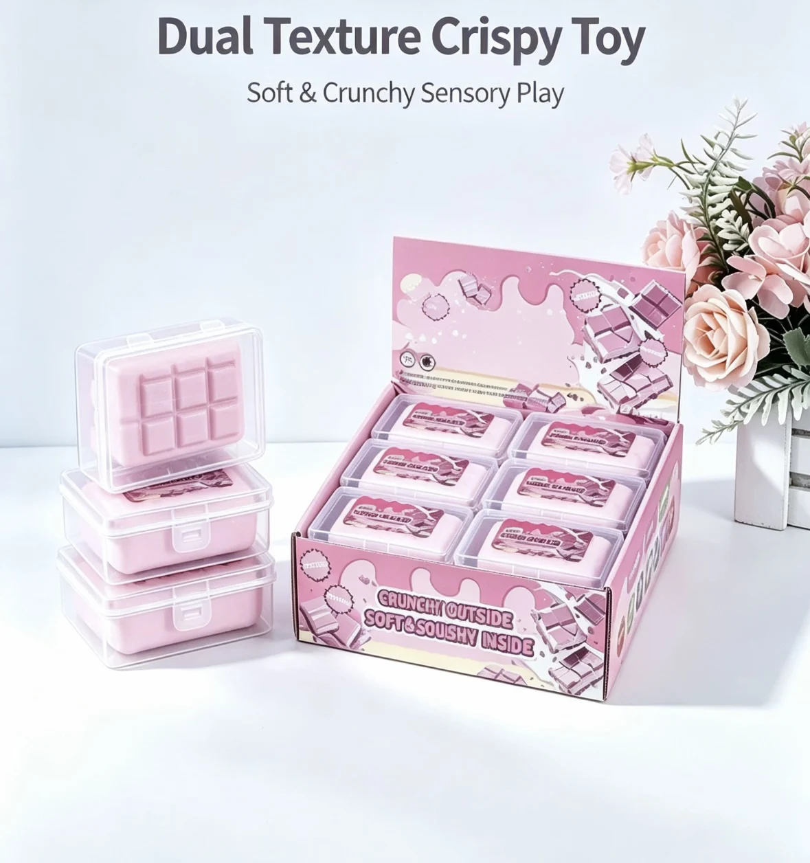 Knuspriges Squishy-Spielzeug-Set|Schokoladen-Donut-Macaron-Knusper-Stressabbau-Spielzeug