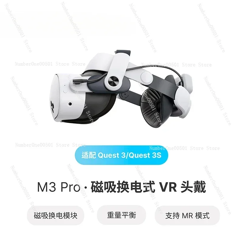 M3PRO headband is suitable for Oculus Quest3 and Quest3S headset accessories. Magnetic battery has a long battery life