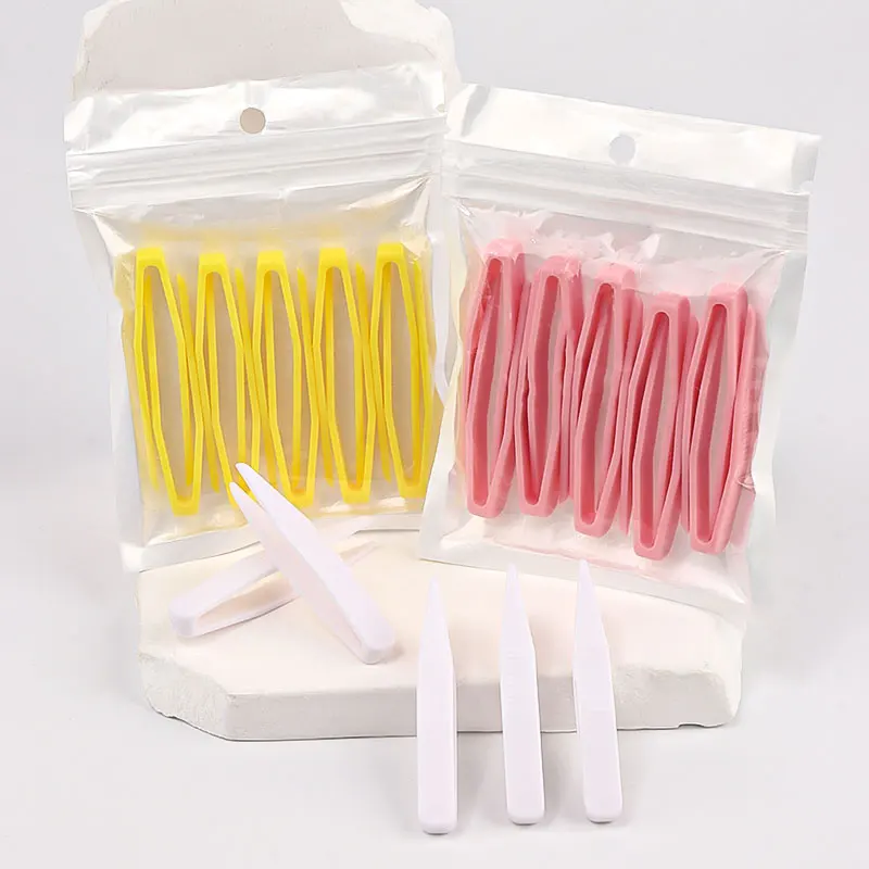 Pinzas de doble párpado, Clip de plástico antideslizante para máscara Facial, asistente de belleza, extensión de pestañas, herramientas de maquillaje portátiles, 10 Uds.