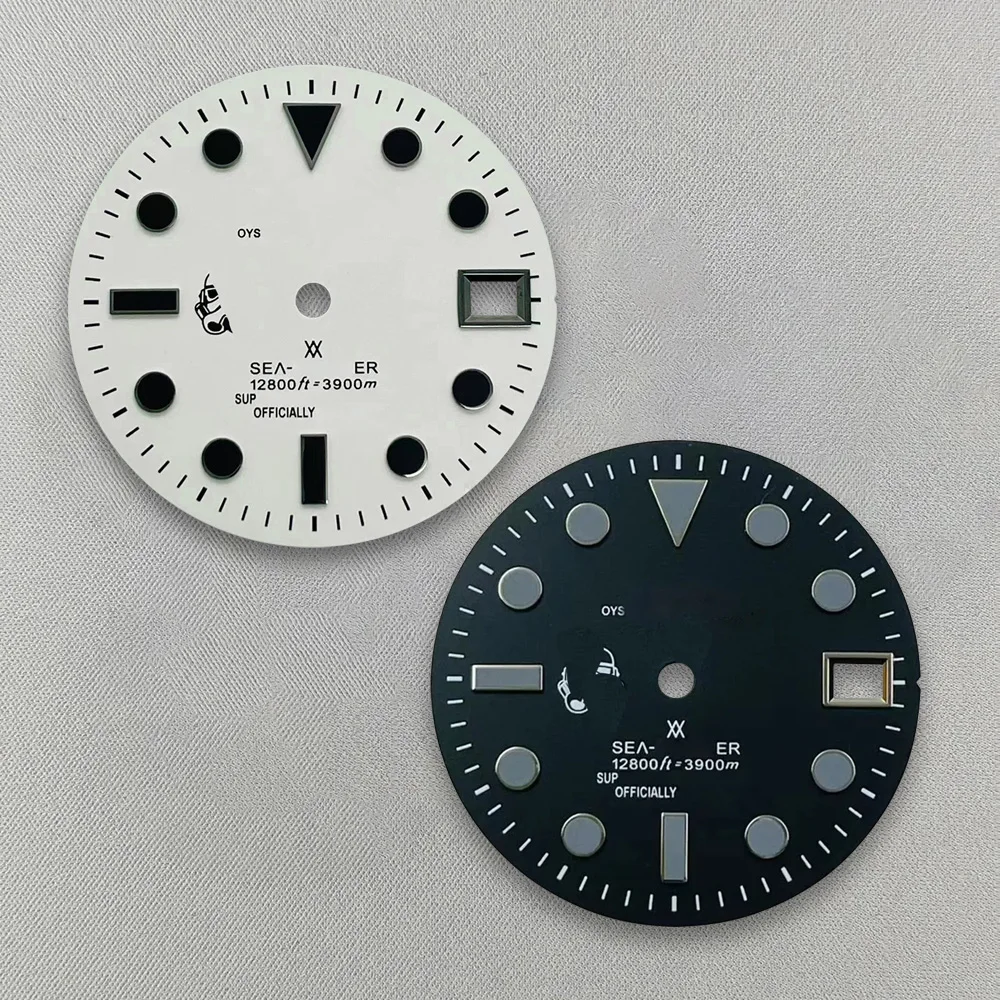 Esfera Black Knight de 28,5mm con logotipo en S, accesorio de modificación de reloj con movimiento automático, adecuado para NH35/NH36/4R/7S