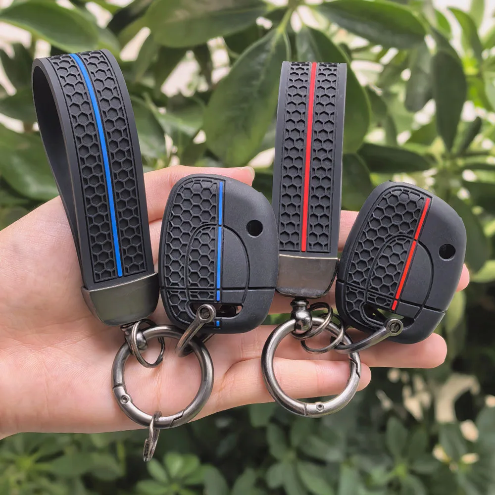 New 1 Buttons For Renault Twingo Clio Kangoo Master Symbol Protection Keychain Silicone Car Key Cover Case Shell Accessories