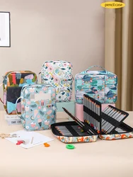 Grande Capacidade Kawaii Pencil Case, Material Escolar, Papelaria Bag, Organizador, Estética Pen Box, Gel Marcador, 220 Slots