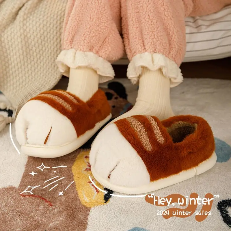 Designer Female Cat Paw Slippers Home Girls Animal Claw Platform Shoes JK Gothic Slipper Woman Fluffy Fur Slides Home Shoes