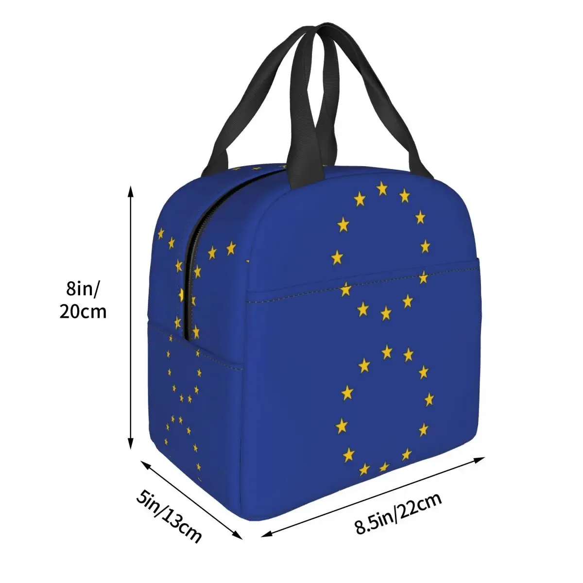 European Union EU Flag Insulated Lunch Bag for Women Children Portable Food Boxes Thermal Lunch Box Tote
