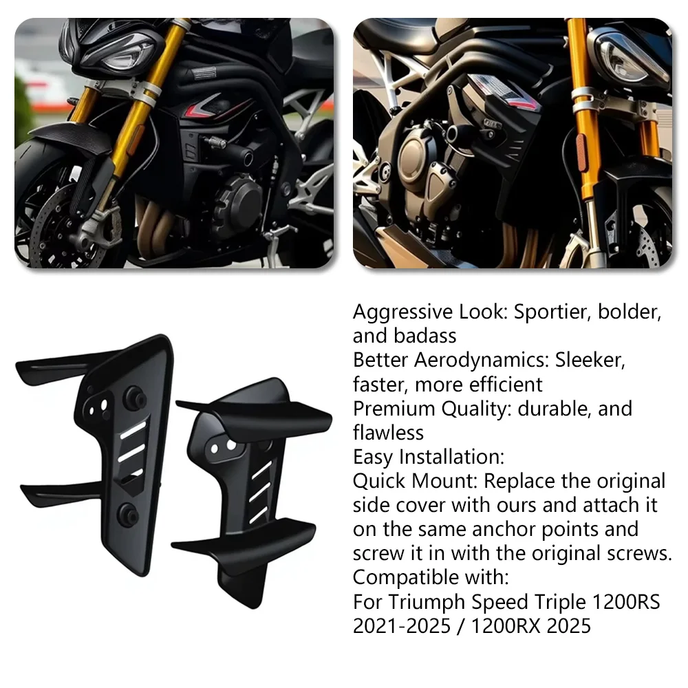 1200RS/RX Motorcycle Fairing Side Fixed Wing For Speed Triple 1200RS/1200RX 2021-2025 Wing Airfoil Air Wing Accessories
